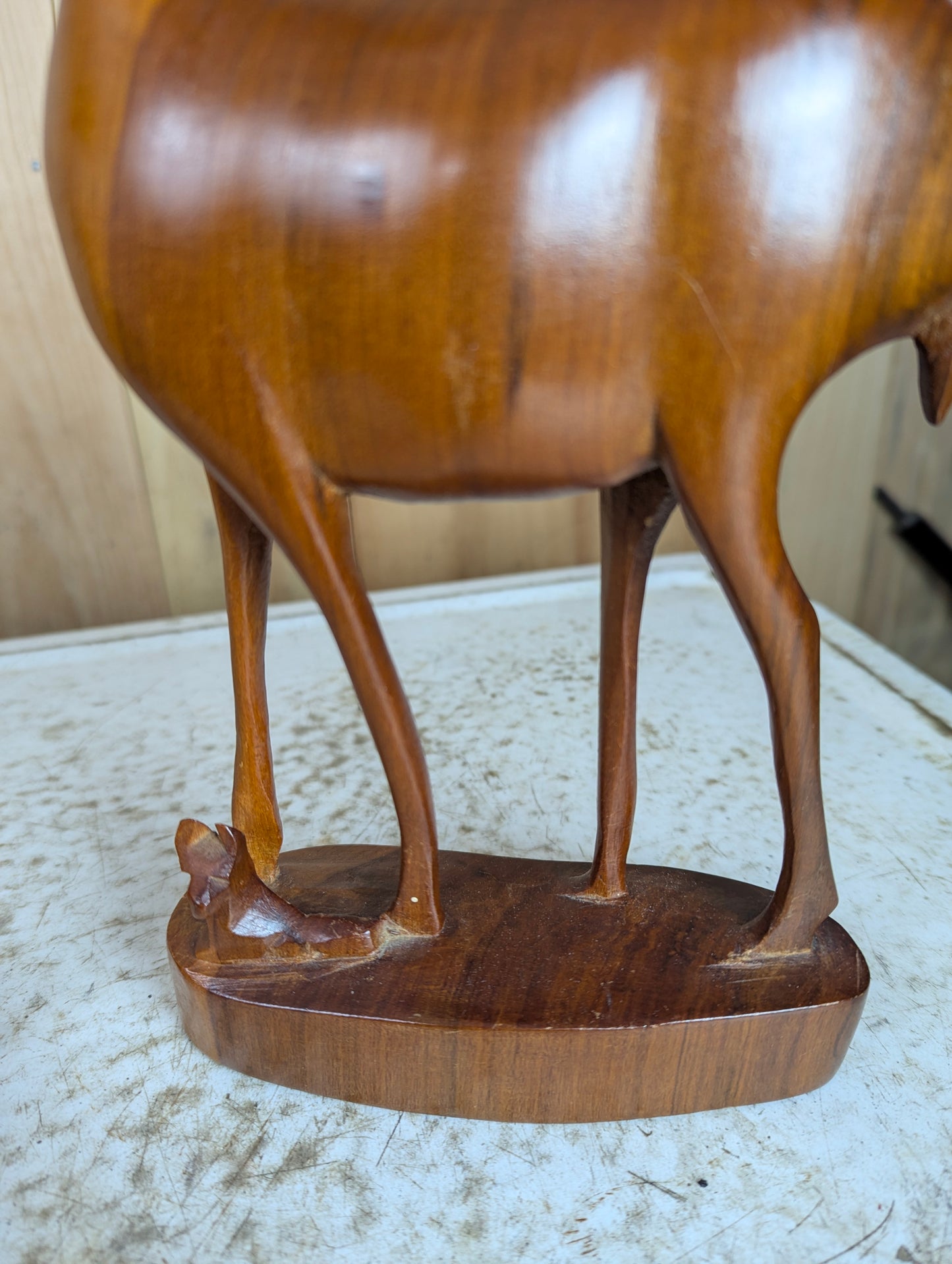 Pair of Besmo Co of Kenya Wooden Handcarved Teak Gazelle - view 3