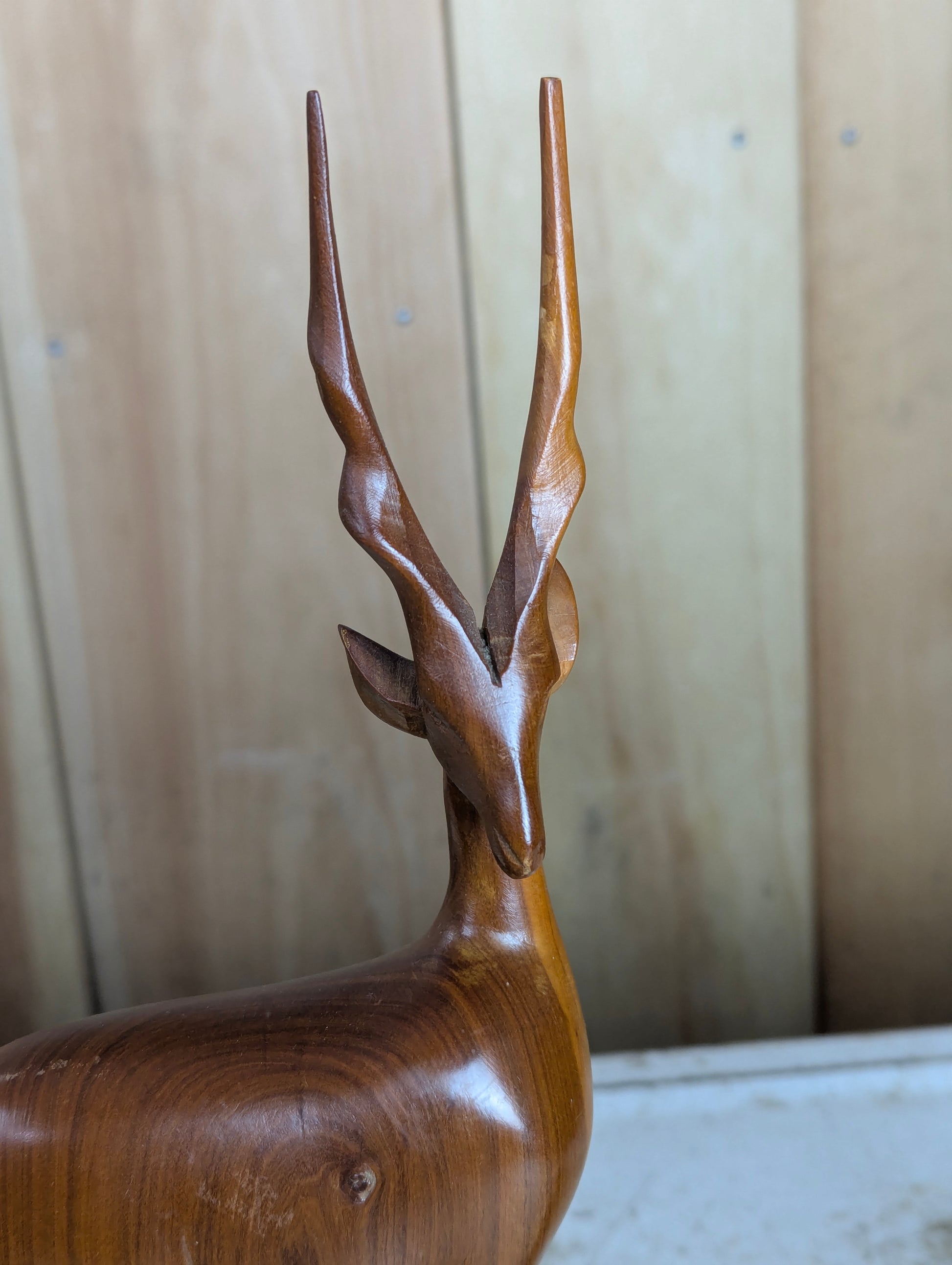 Pair of Besmo Co of Kenya Wooden Handcarved Teak Gazelle - view 5