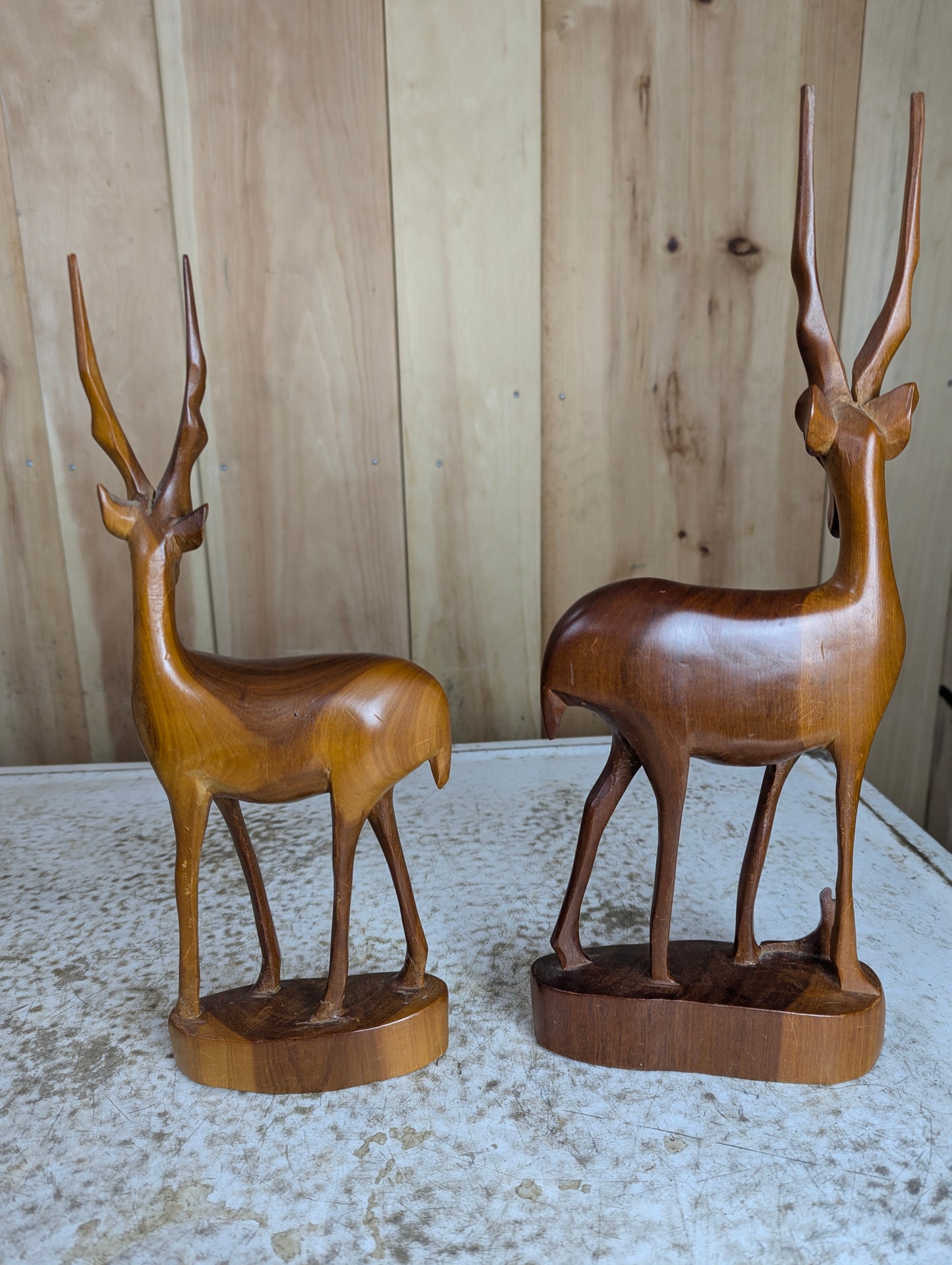 Pair of Besmo Co of Kenya Wooden Handcarved Teak Gazelle - view 8