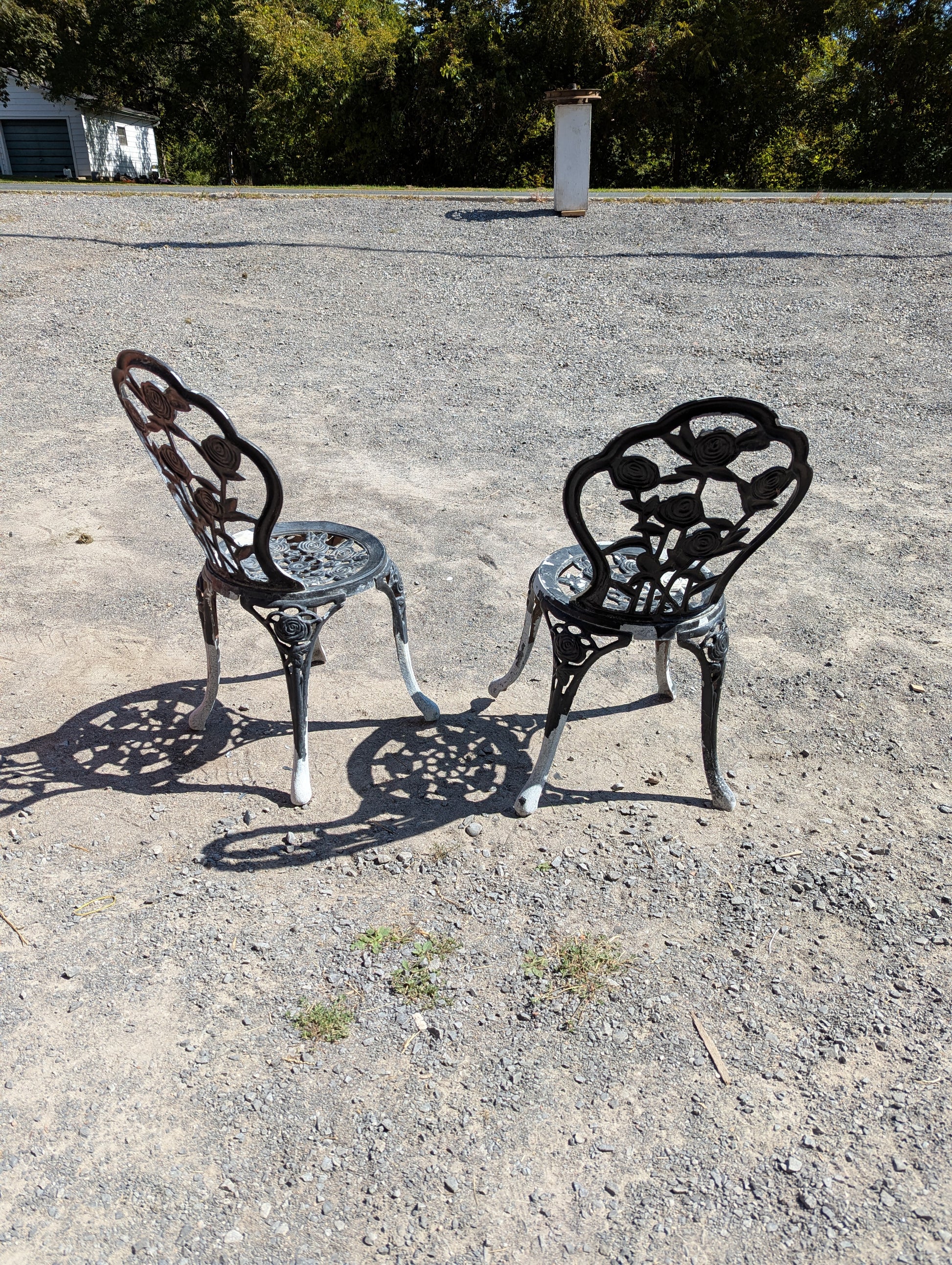 Pair of Cast Aluminum Bistro Chairs - view 4
