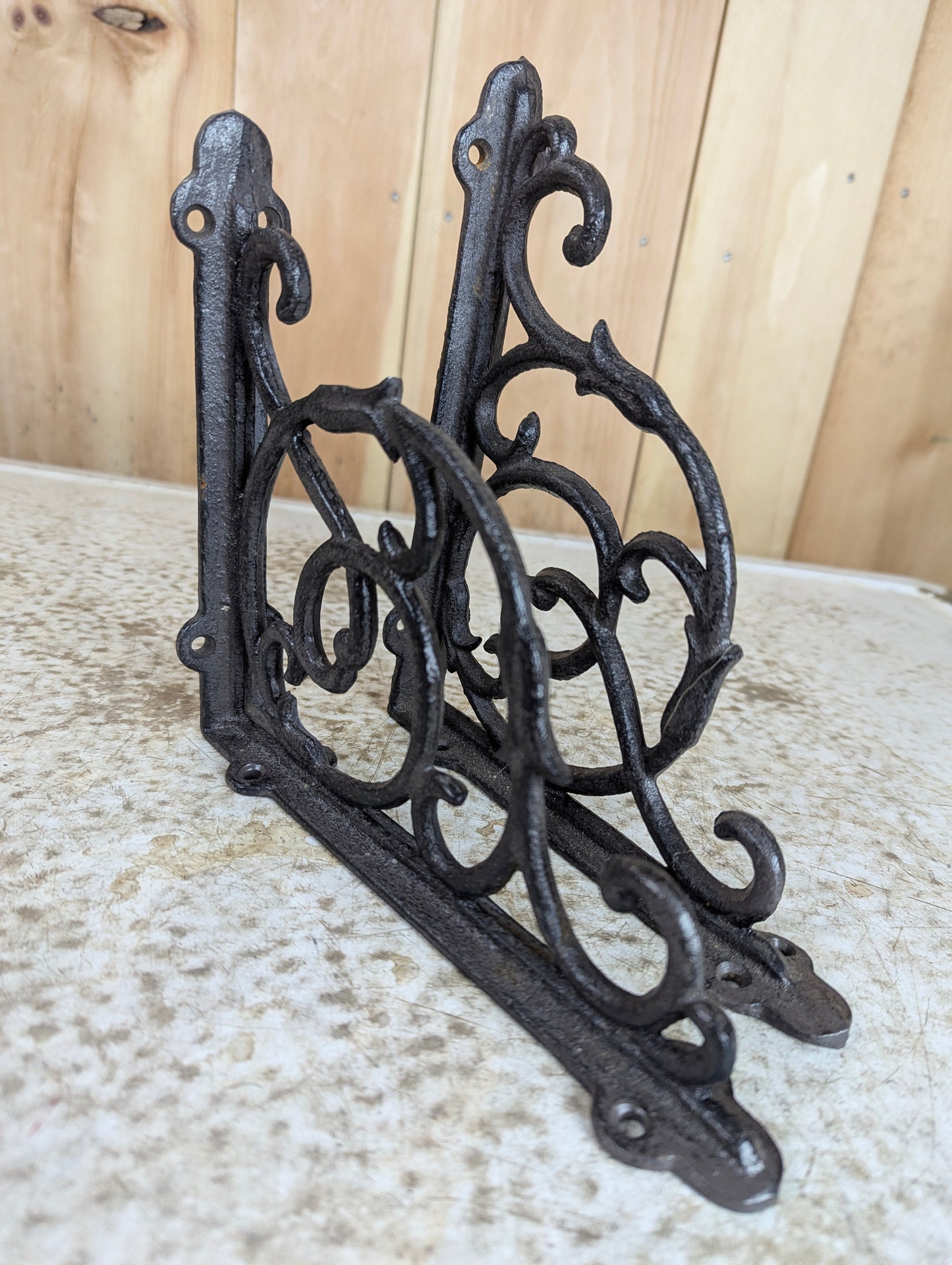 Pair of Cast Iron Shelf Brackets - view 2