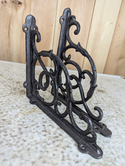 Pair of Cast Iron Shelf Brackets - view 2