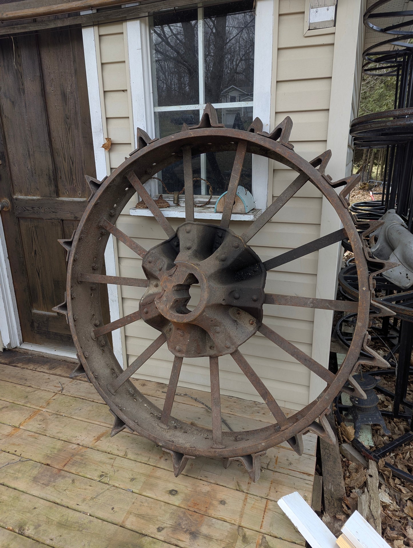 Pair of Farmall Model H Steel Rear Wheels - 50”x 8” - view 2