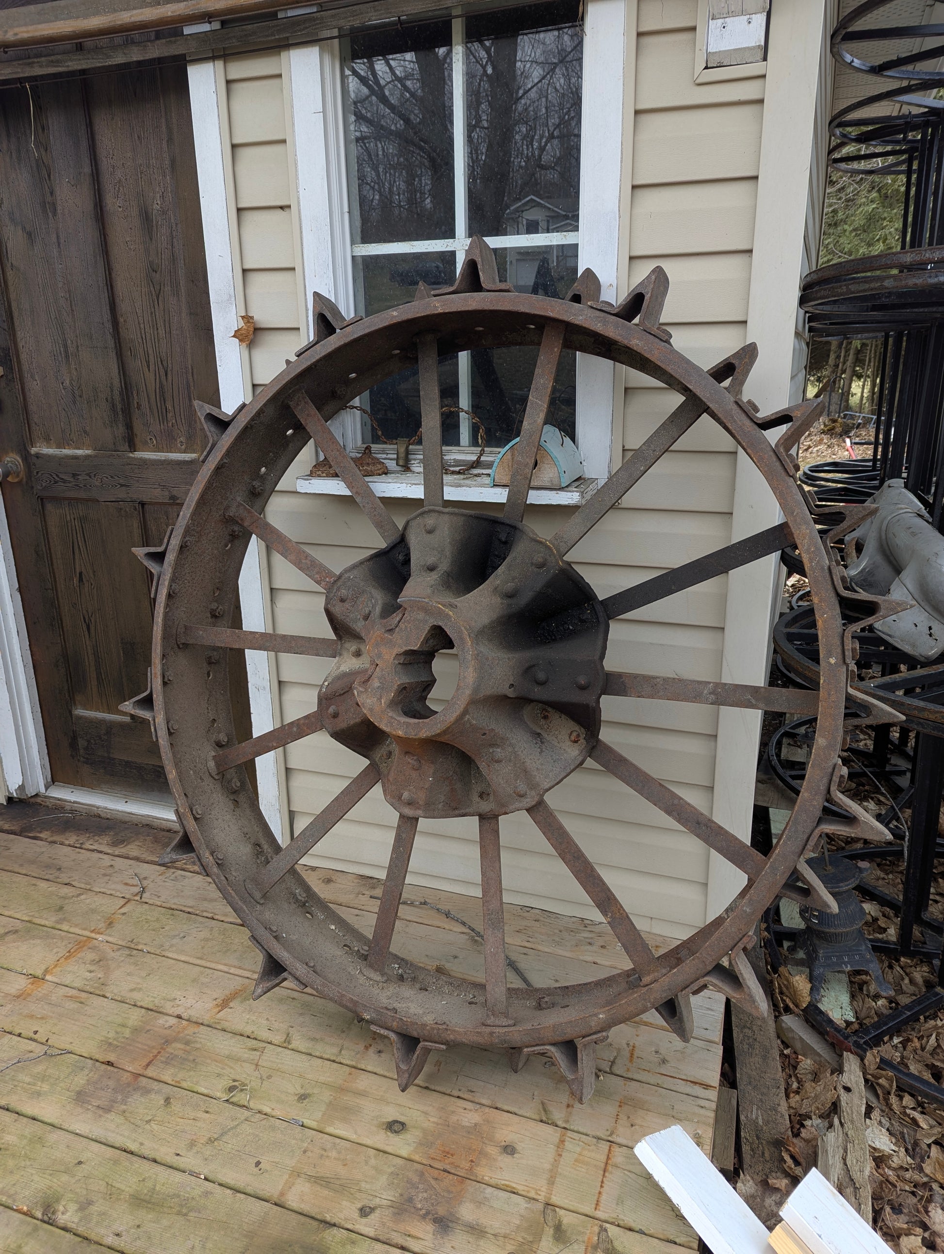 Pair of Farmall Model H Steel Rear Wheels - 50”x 8” - view 2