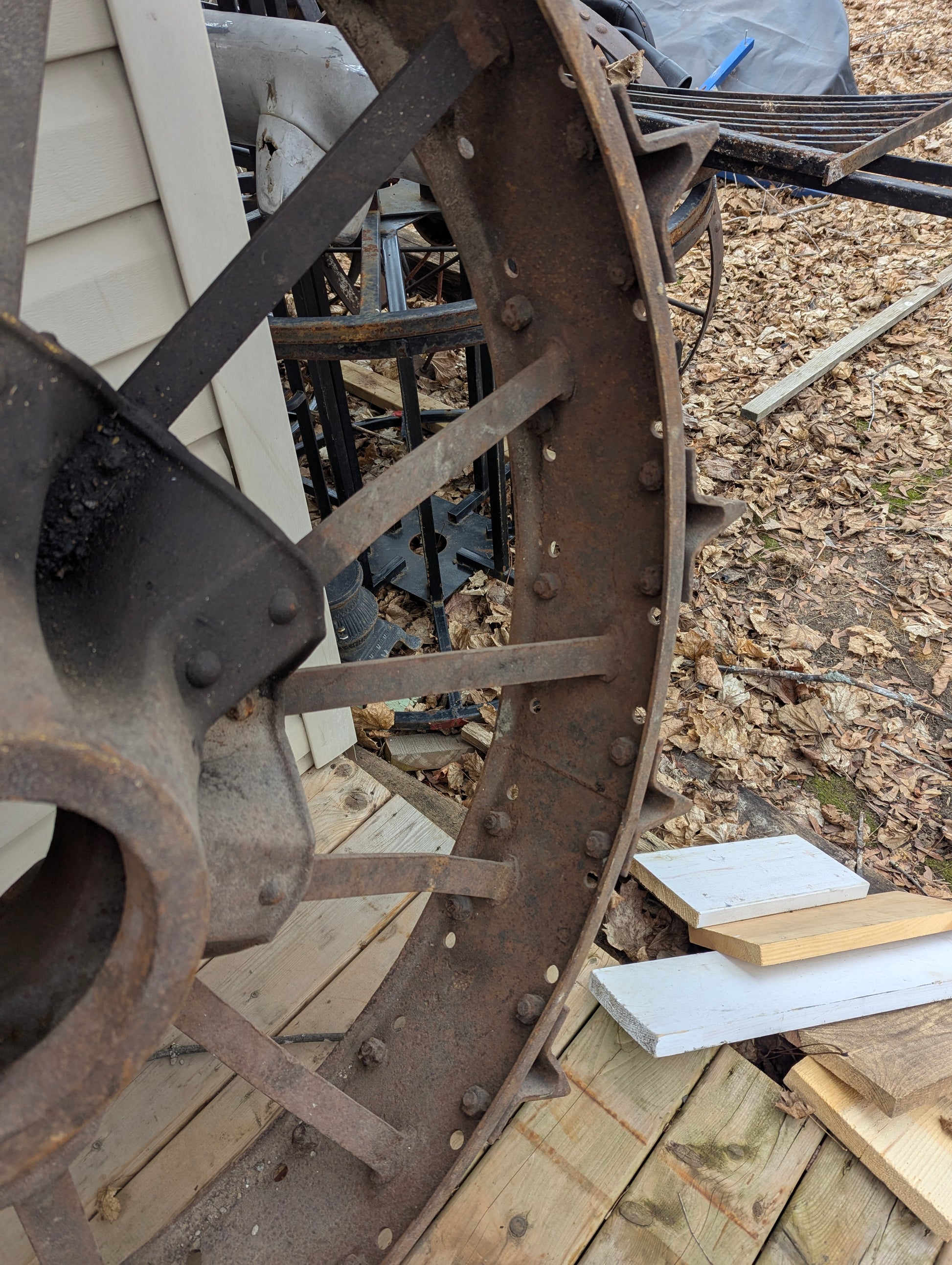 Pair of Farmall Model H Steel Rear Wheels - 50”x 8” - view 5