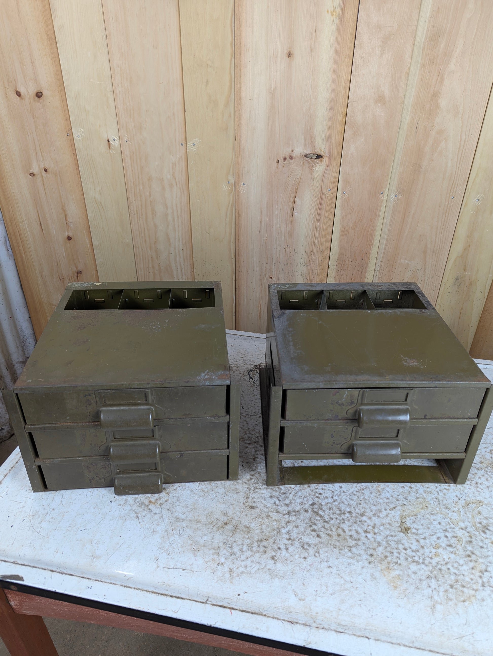 Pair of Metal Hardware Drawers - Missing One Drawer - view 6