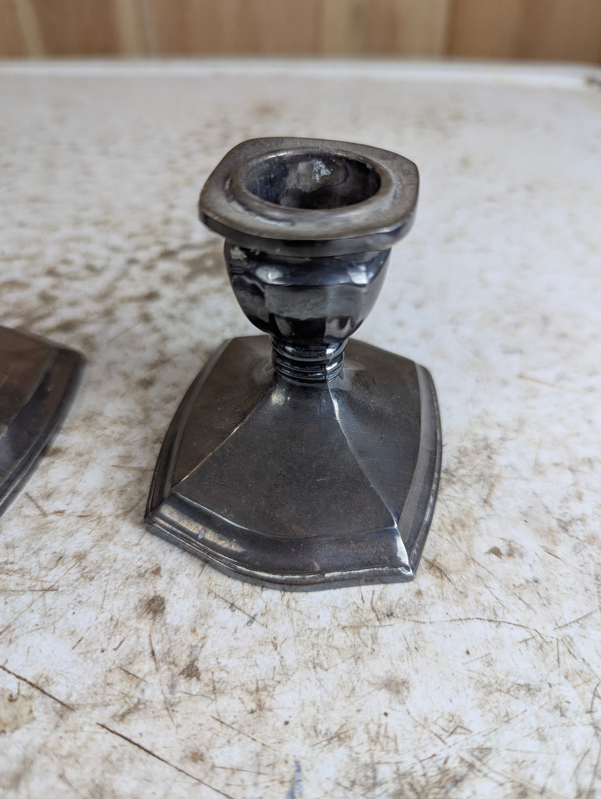 Pair of Silver Plated Candle Holders - view 2