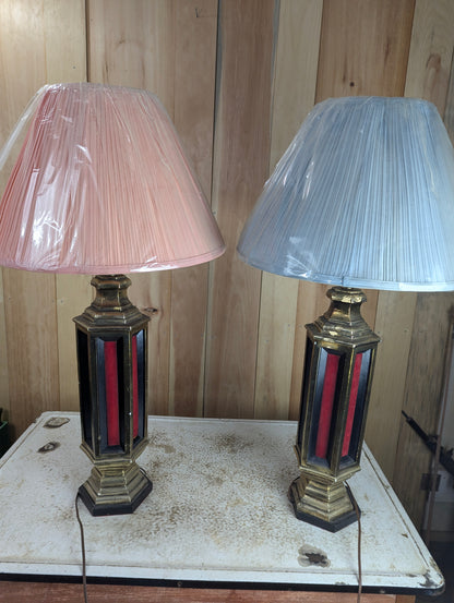 Pair of Stiffel-Style Hollywood Regency Table Lamps with Shades - view 5