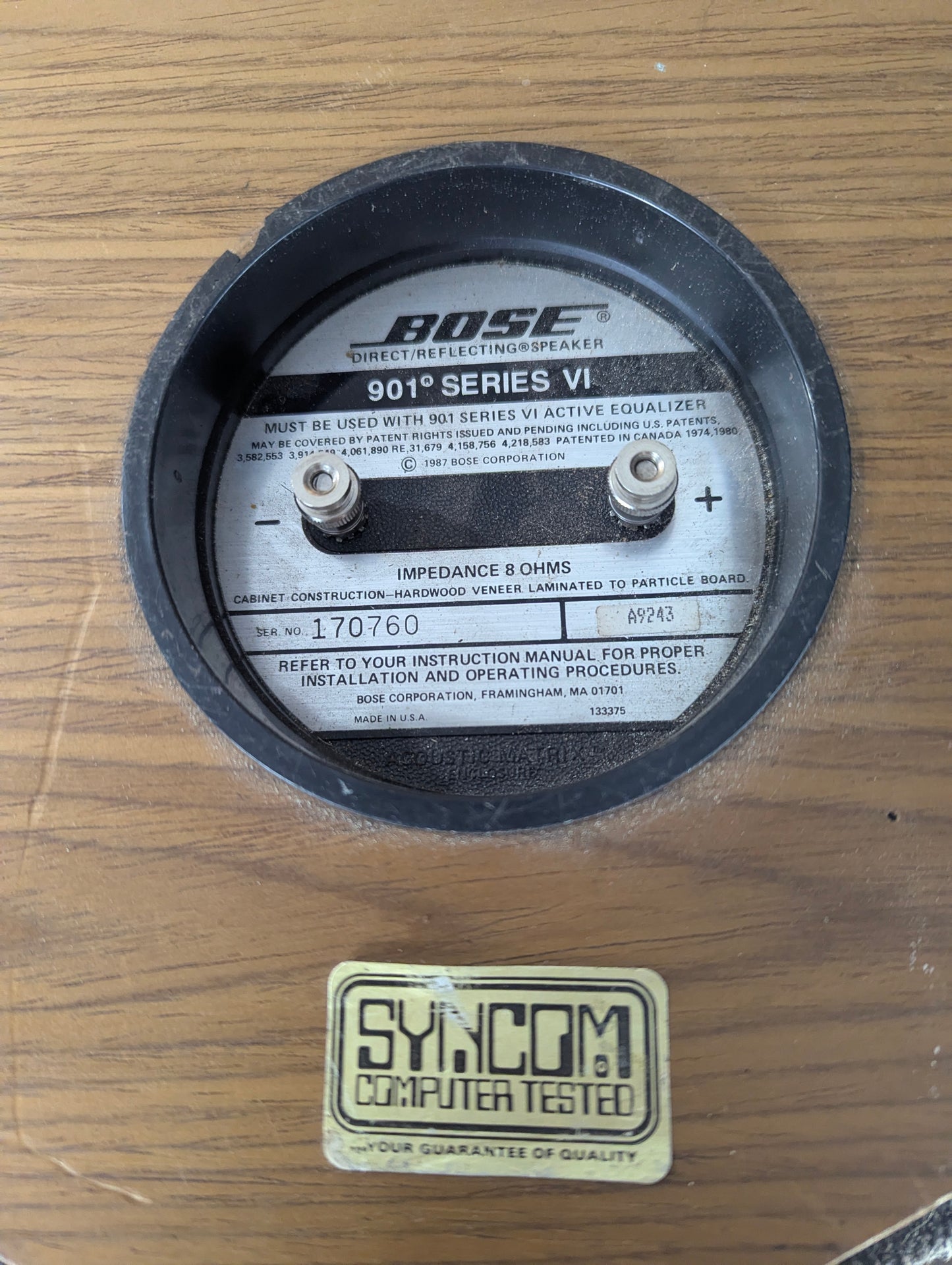 Pair of Vintage Bose 901 Series VI Speakers with Equalizer - view 13