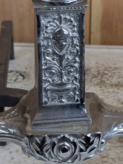 Pair of Vintage Chrome Andirons - view 3