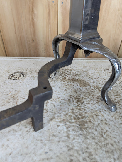 Pair of Vintage Chrome Andirons - view 5