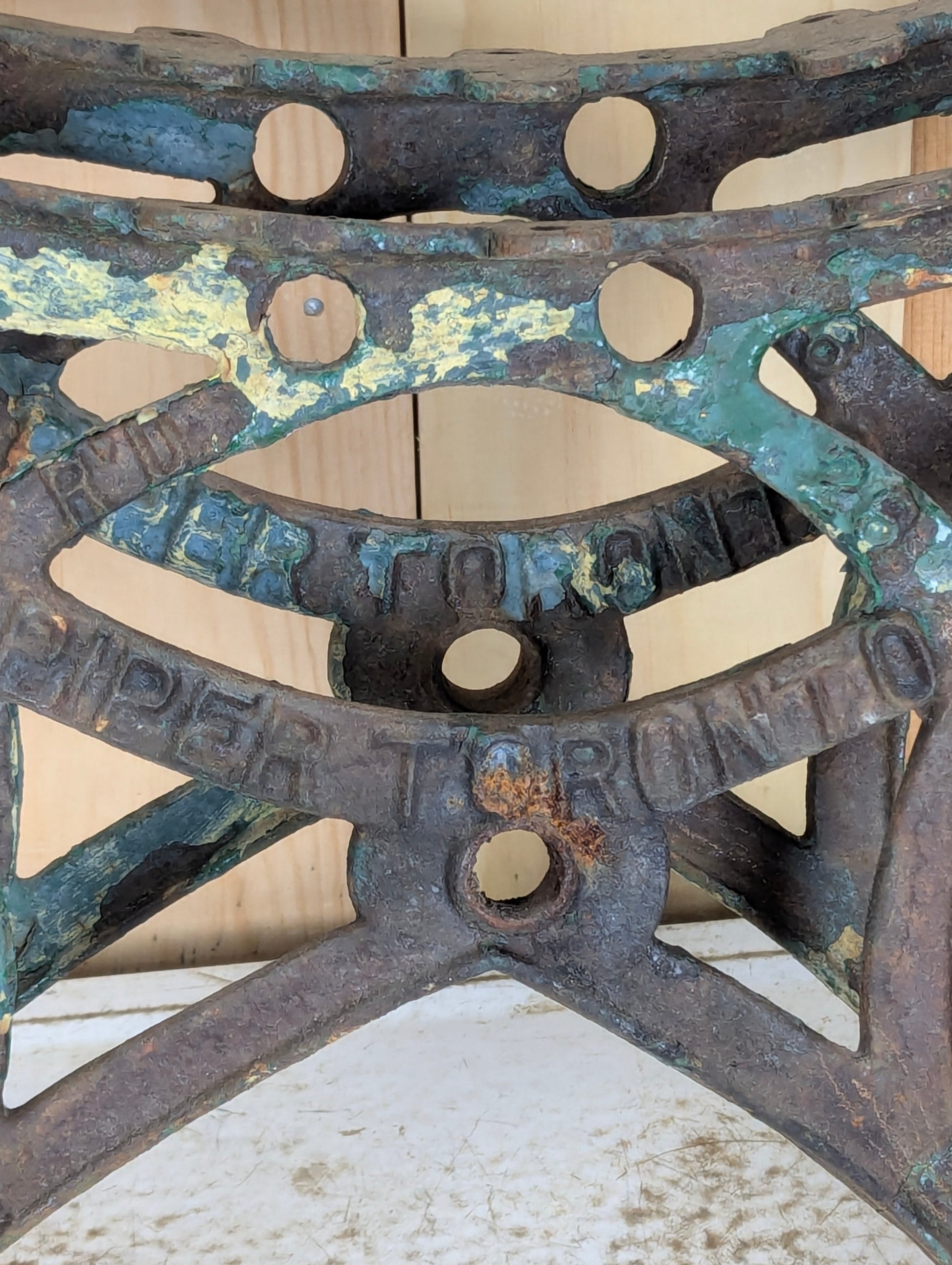 Pair of Vintage Industrial Piper Cast Iron Park Bench Ends - view 2