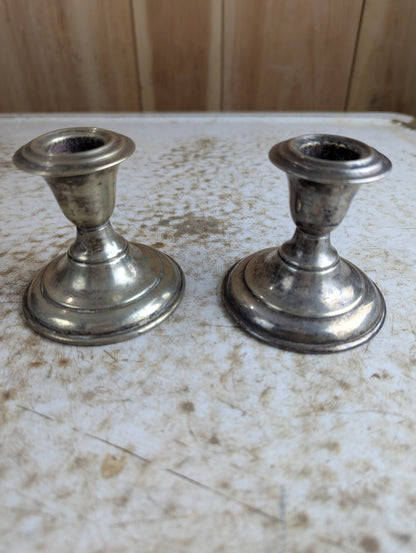 Pair of Vintage Silver-plated Candlesticks