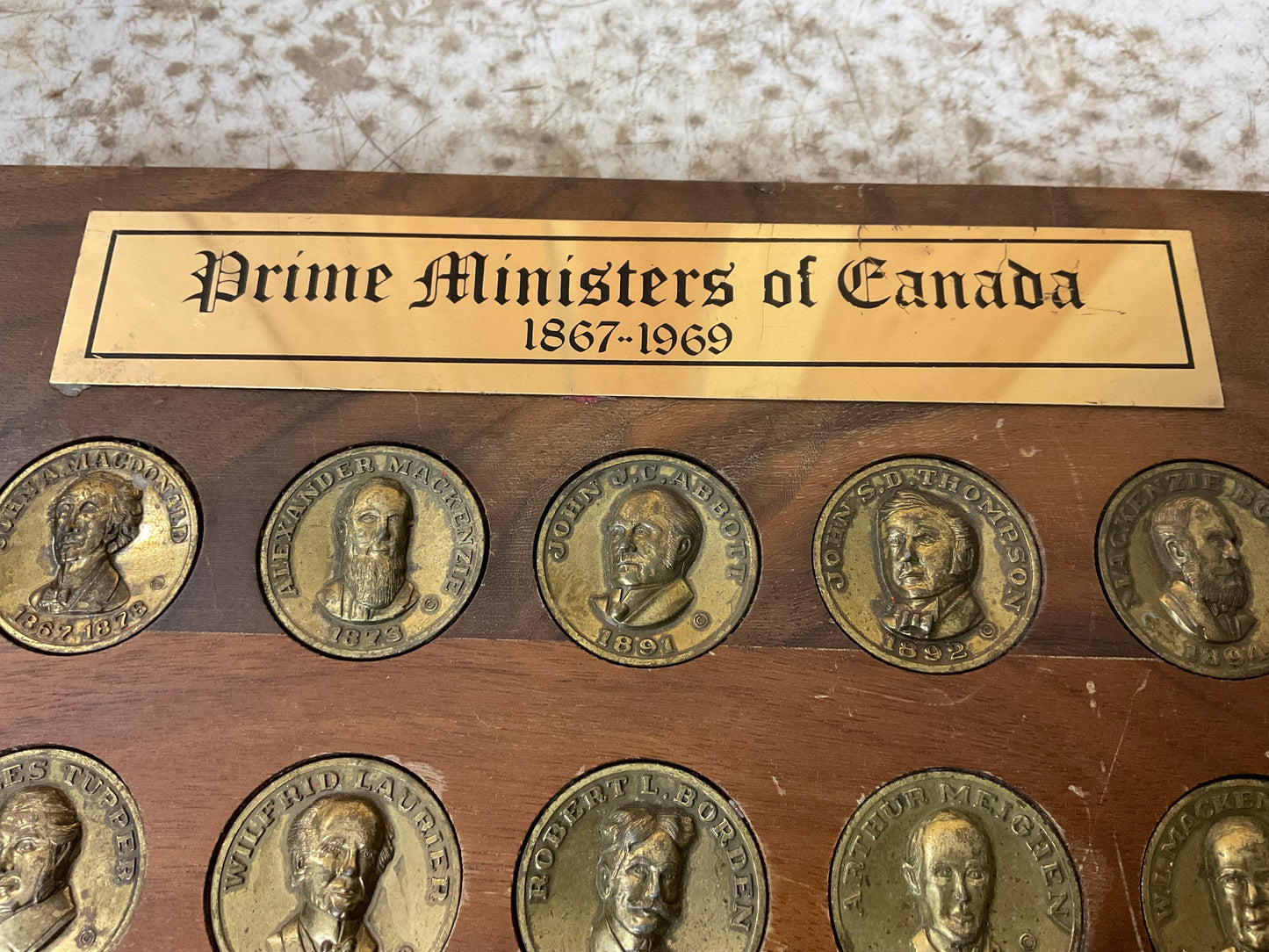 Prime Ministers of Canada Plaque 1867-1969 - view 2