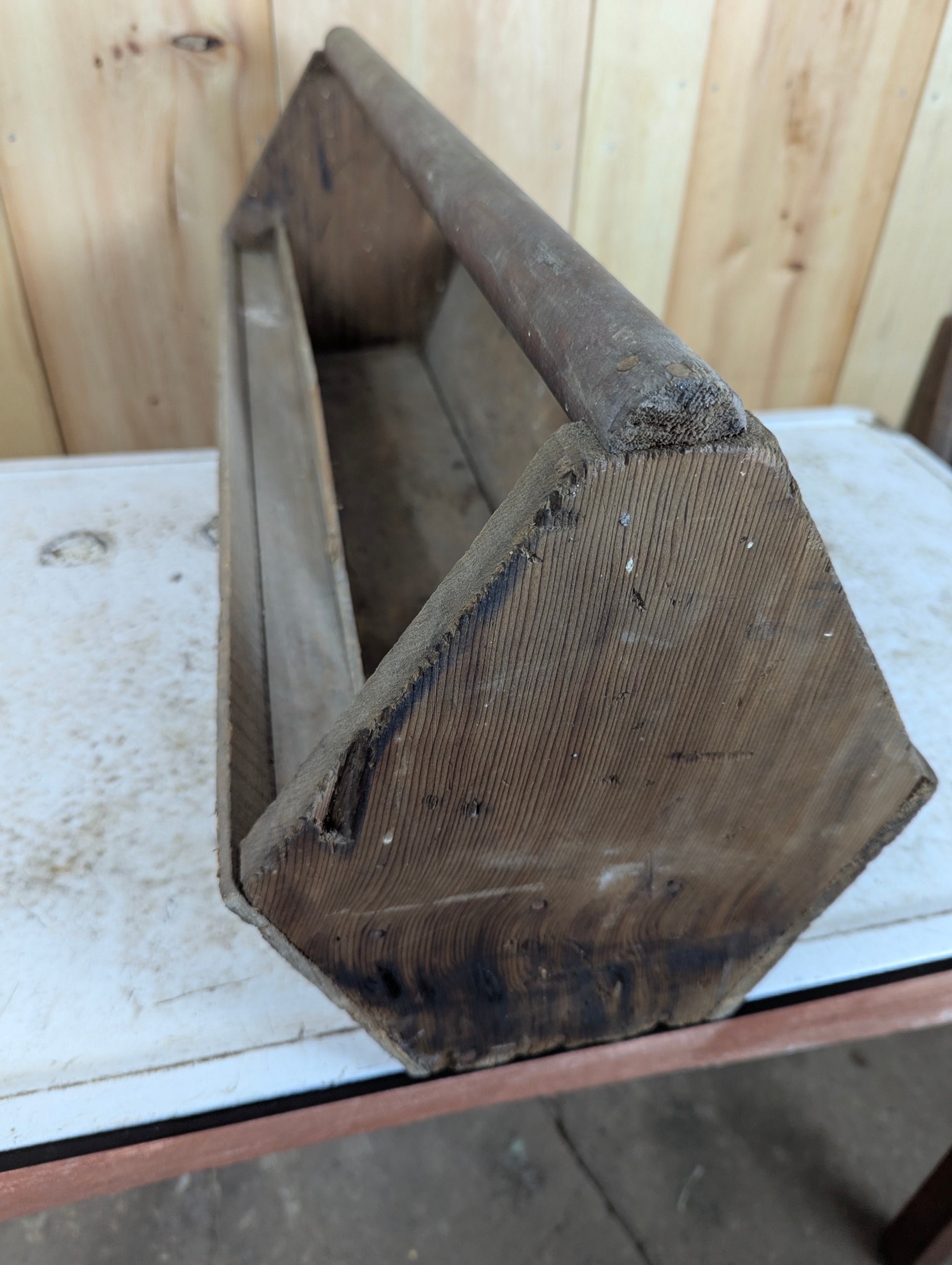 Primitive Rustic Handcrafted Wooden Tool Box - view 4