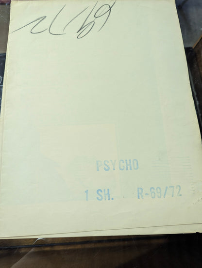 Psycho (Re-Release) (1969) Original Folded One Sheet Movie Poster - view 12
