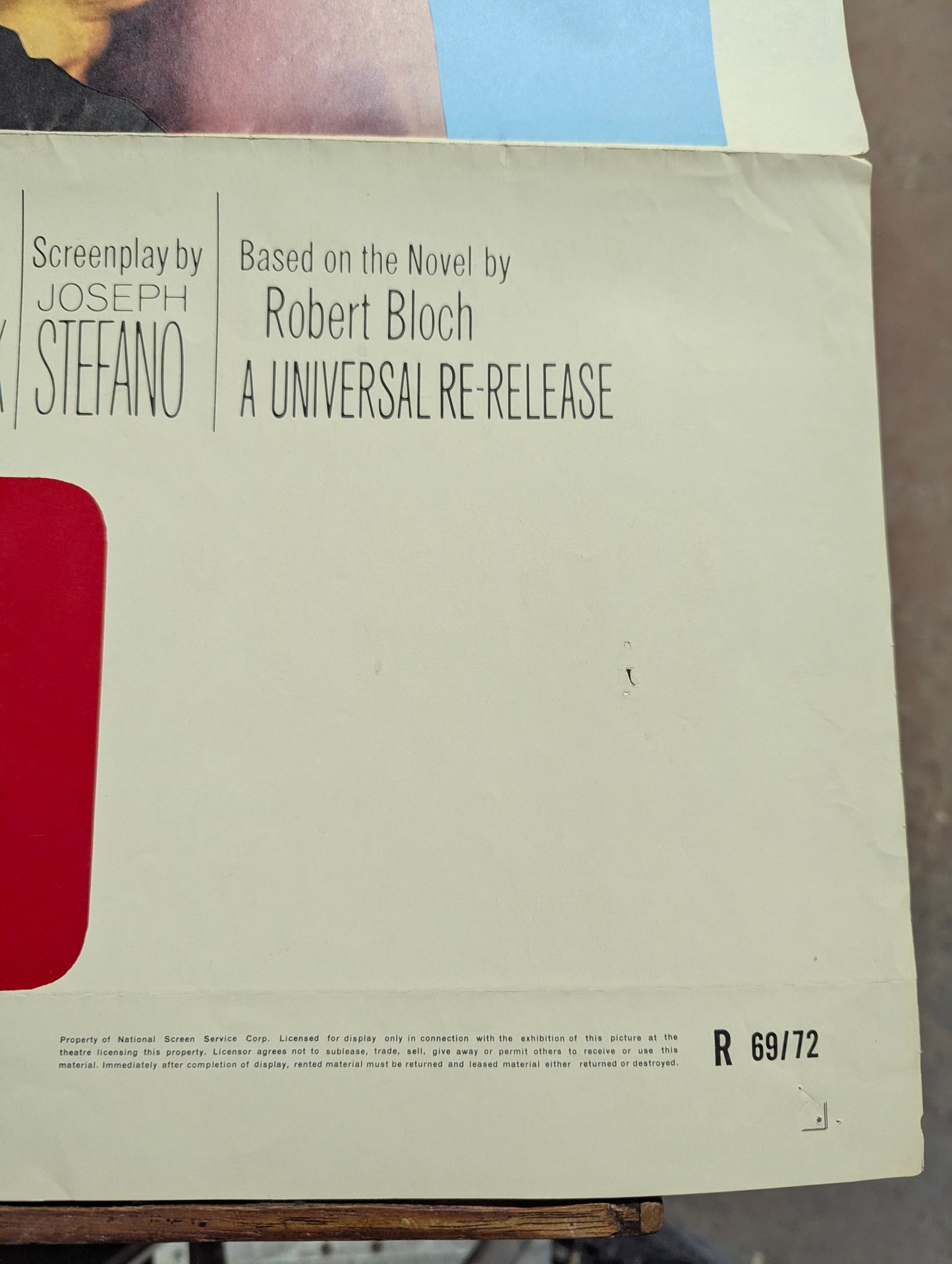 Psycho (Re-Release) (1969) Original Folded One Sheet Movie Poster - view 2