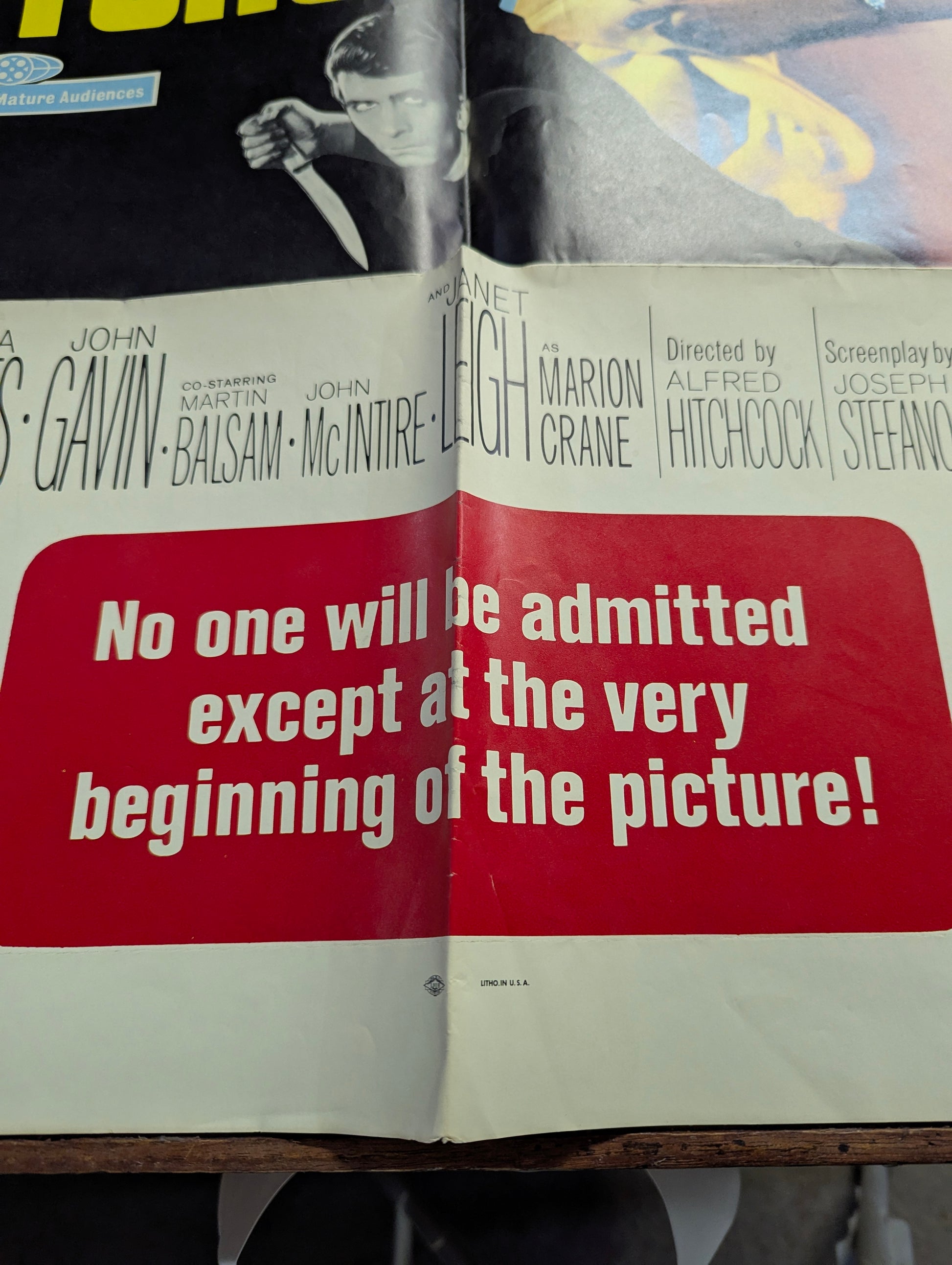Psycho (Re-Release) (1969) Original Folded One Sheet Movie Poster - view 3