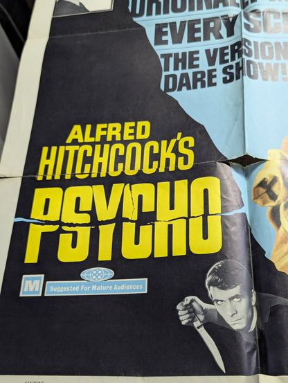 Psycho (Re-Release) (1969) Original Folded One Sheet Movie Poster - view 8