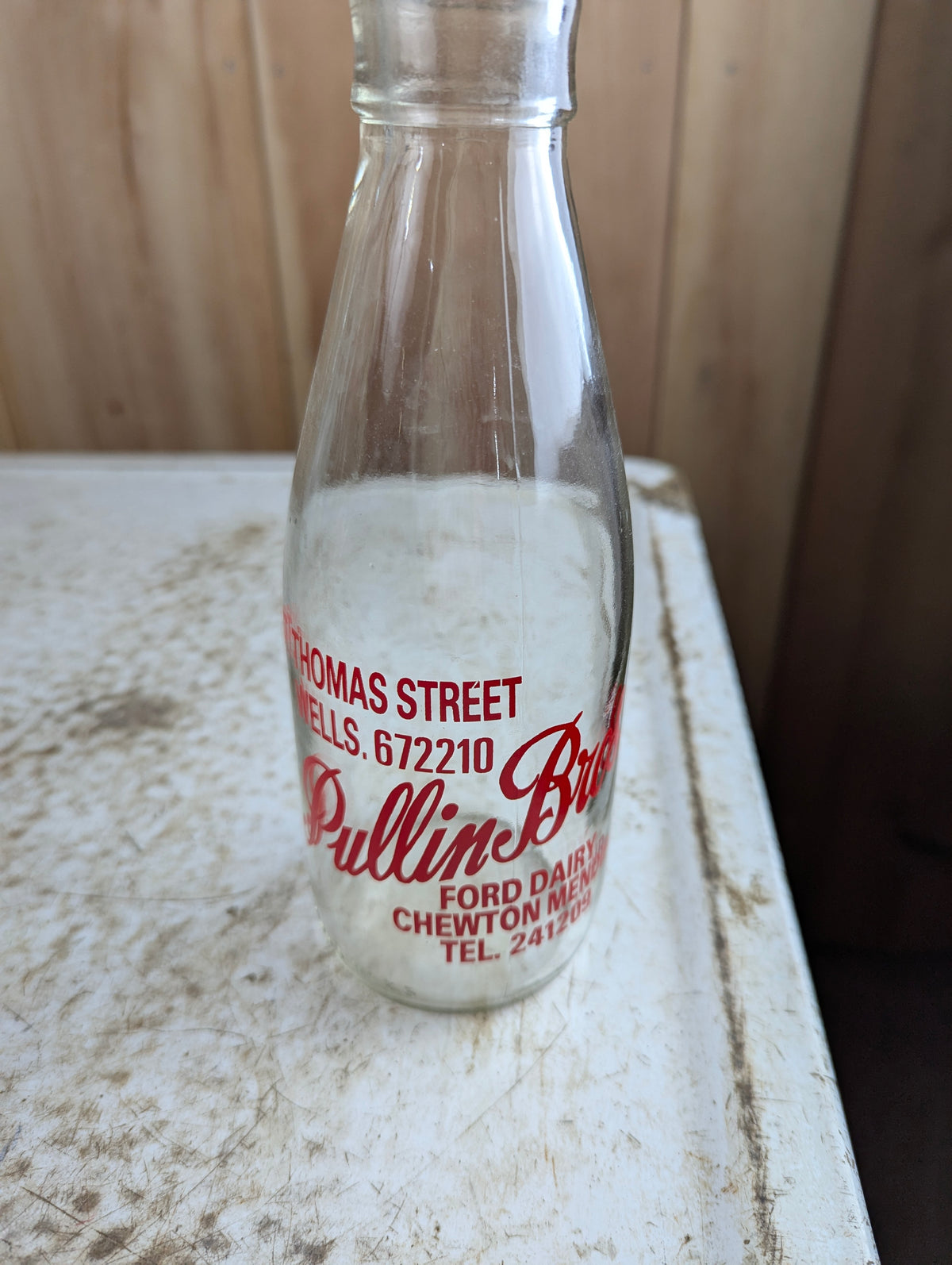 Pullin Bros Ford Dairy Pint UK Milk Bottle