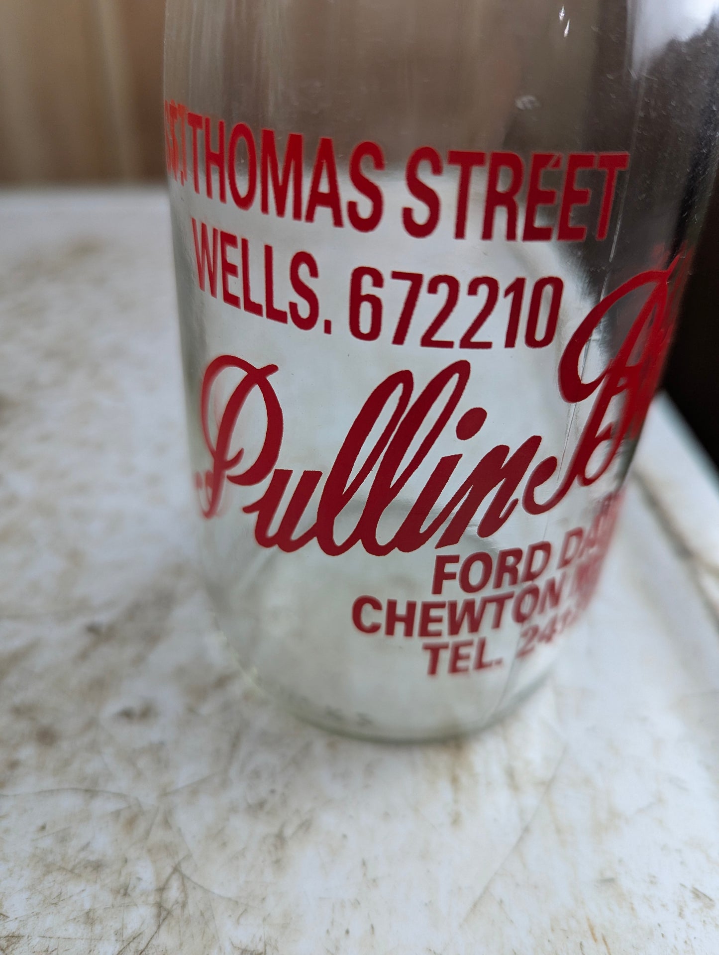 Pullin Bros Ford Dairy Pint UK Milk Bottle - view 2