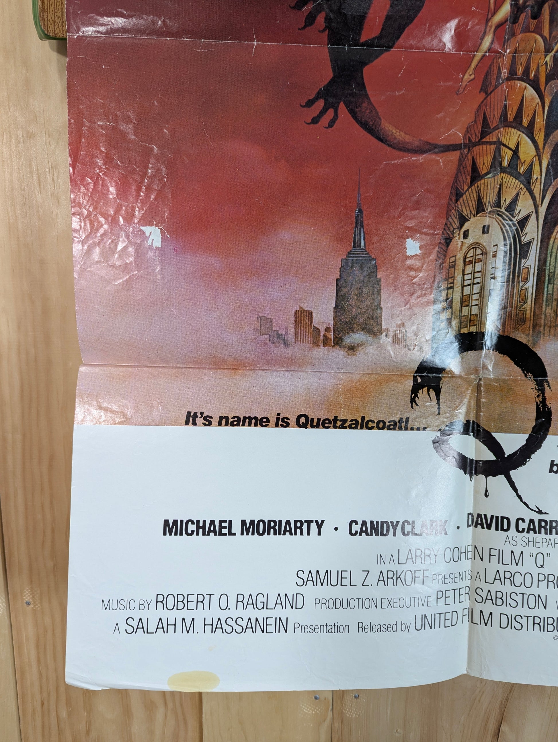 Q, The Winged Serpent (1982) Original Folded One Sheet Movie Poster - view 2