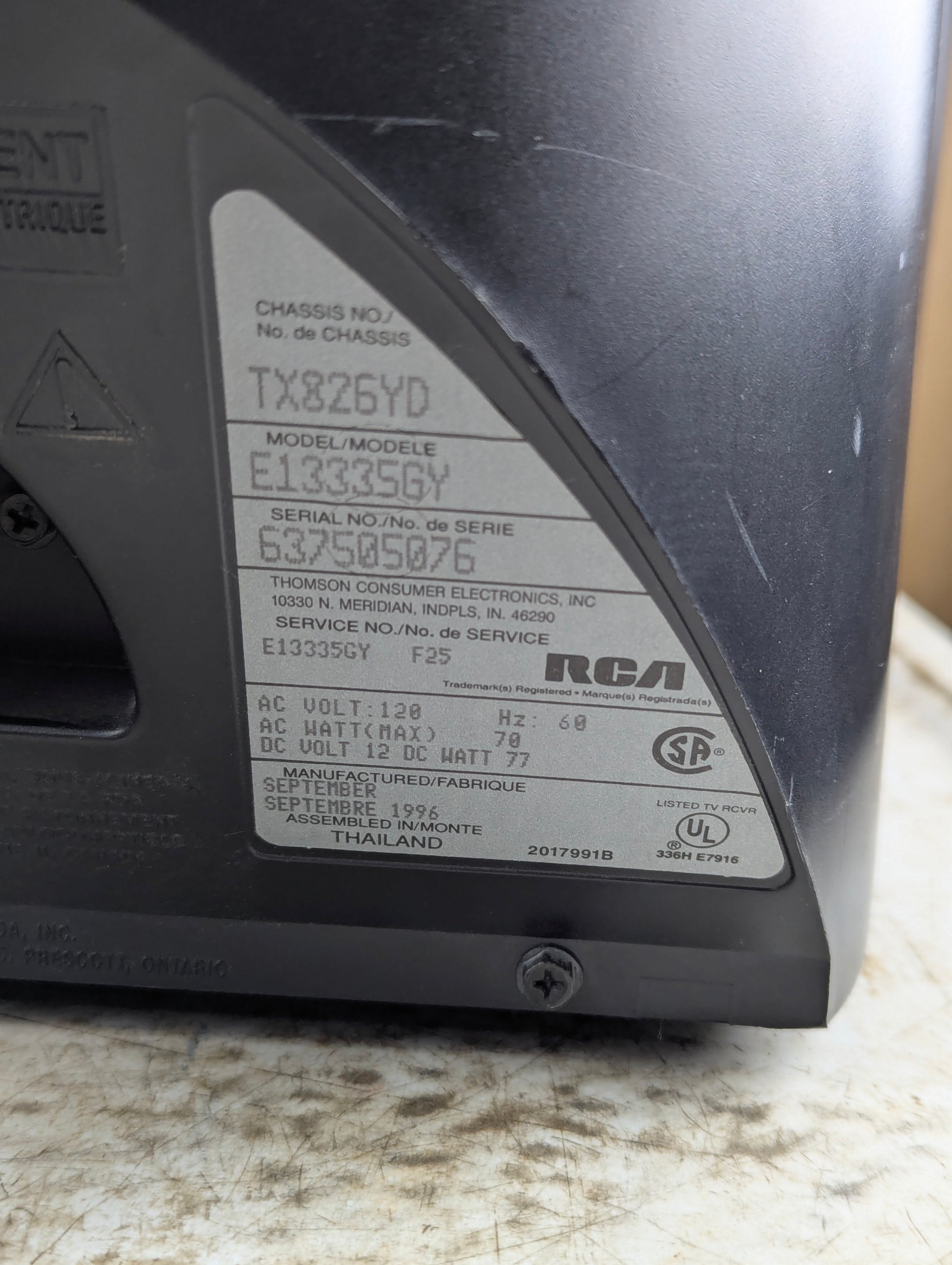 RCA 13" ColorTrak CRT TV AC/DC Power with Remote - view 5