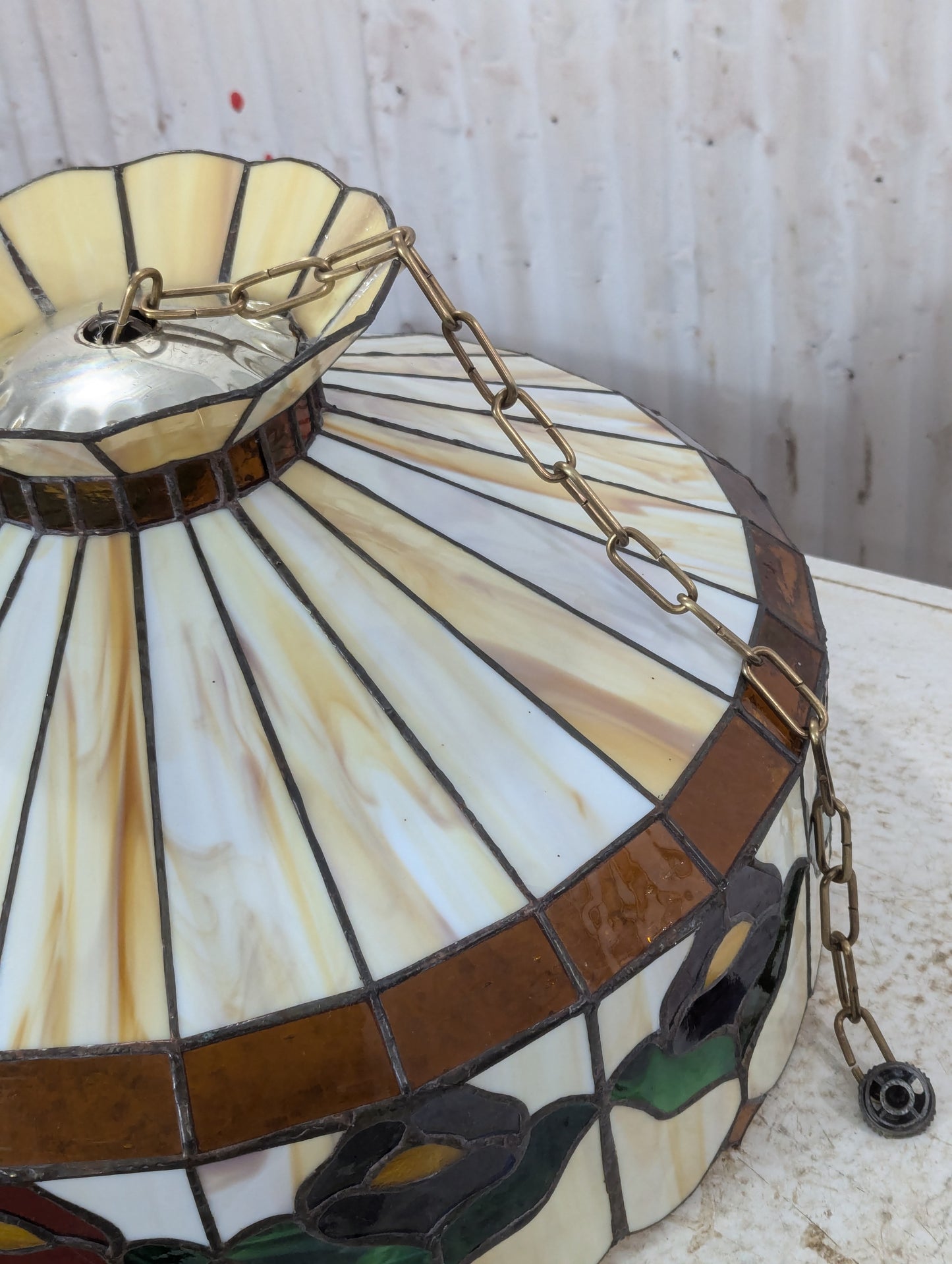 Retro Leaded Glass Hanging Lamp Shade - view 3