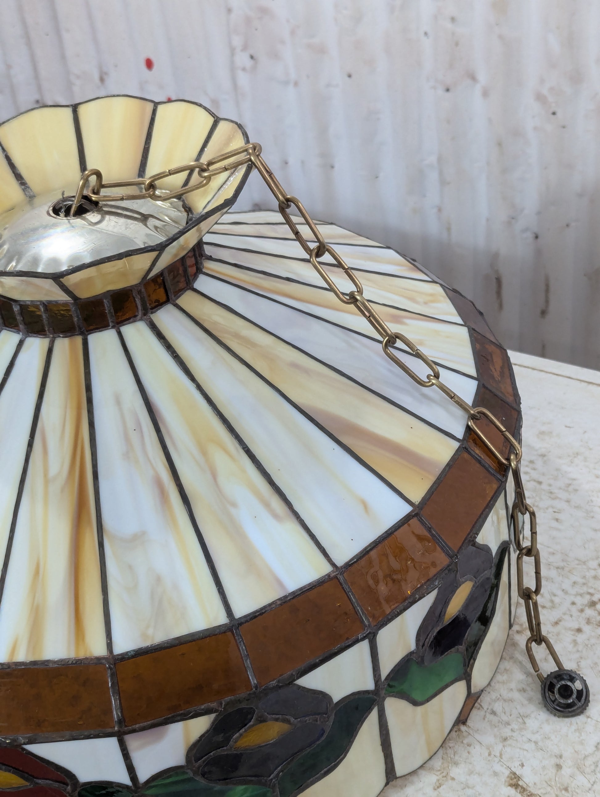 Retro Leaded Glass Hanging Lamp Shade - view 3