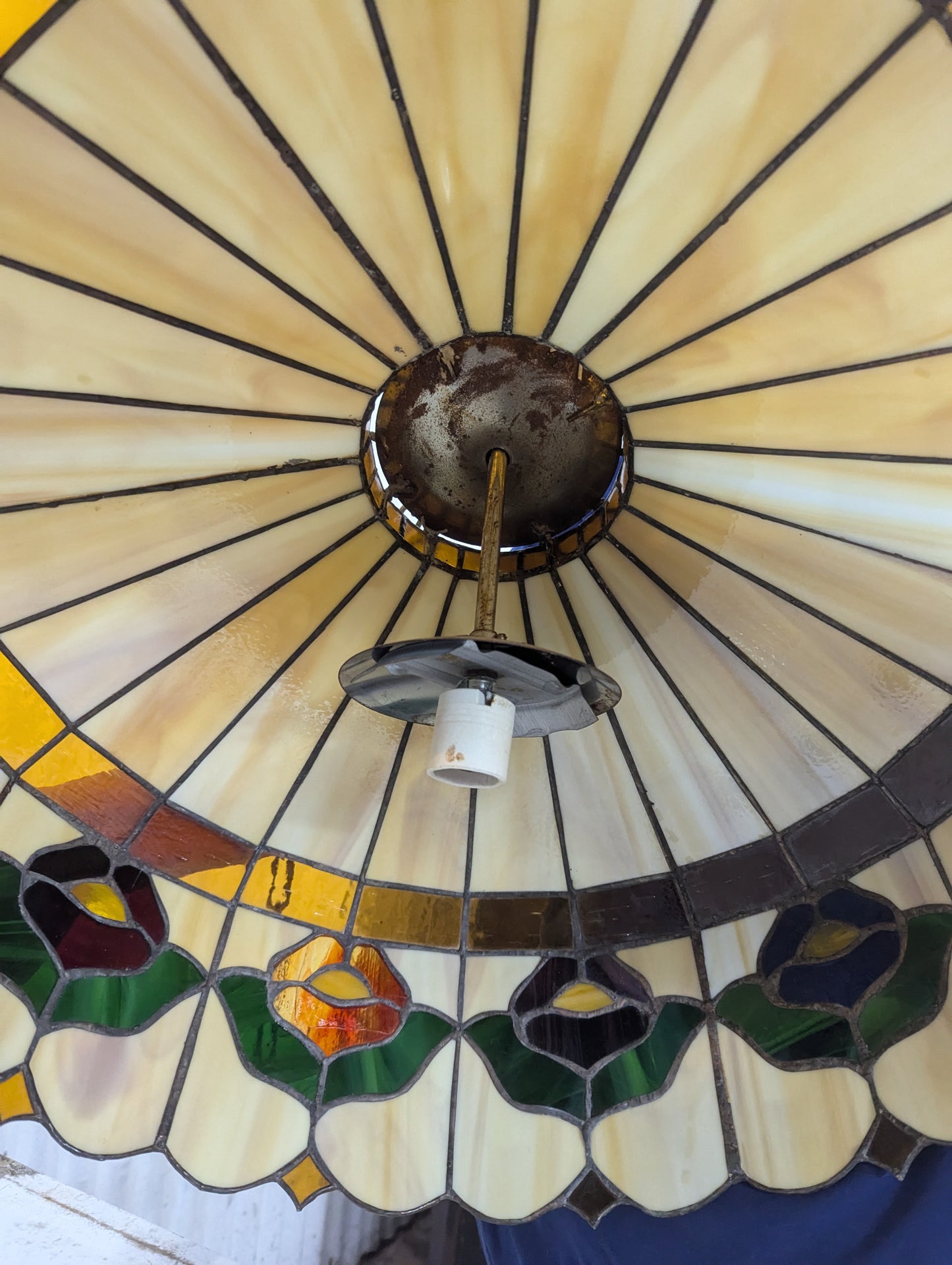 Retro Leaded Glass Hanging Lamp Shade - view 6