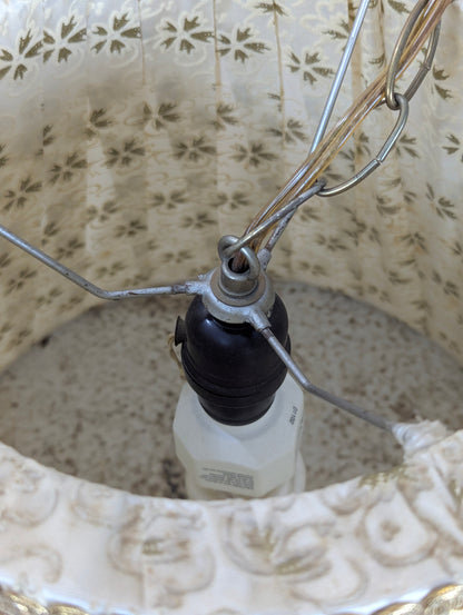 Retro Swag Lamp with Fabric Shade - view 3