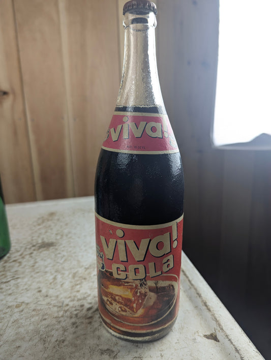 Vintage Unopened 30oz Canada Dry Viva Cola Clear Glass Paper Label Soda Bottle