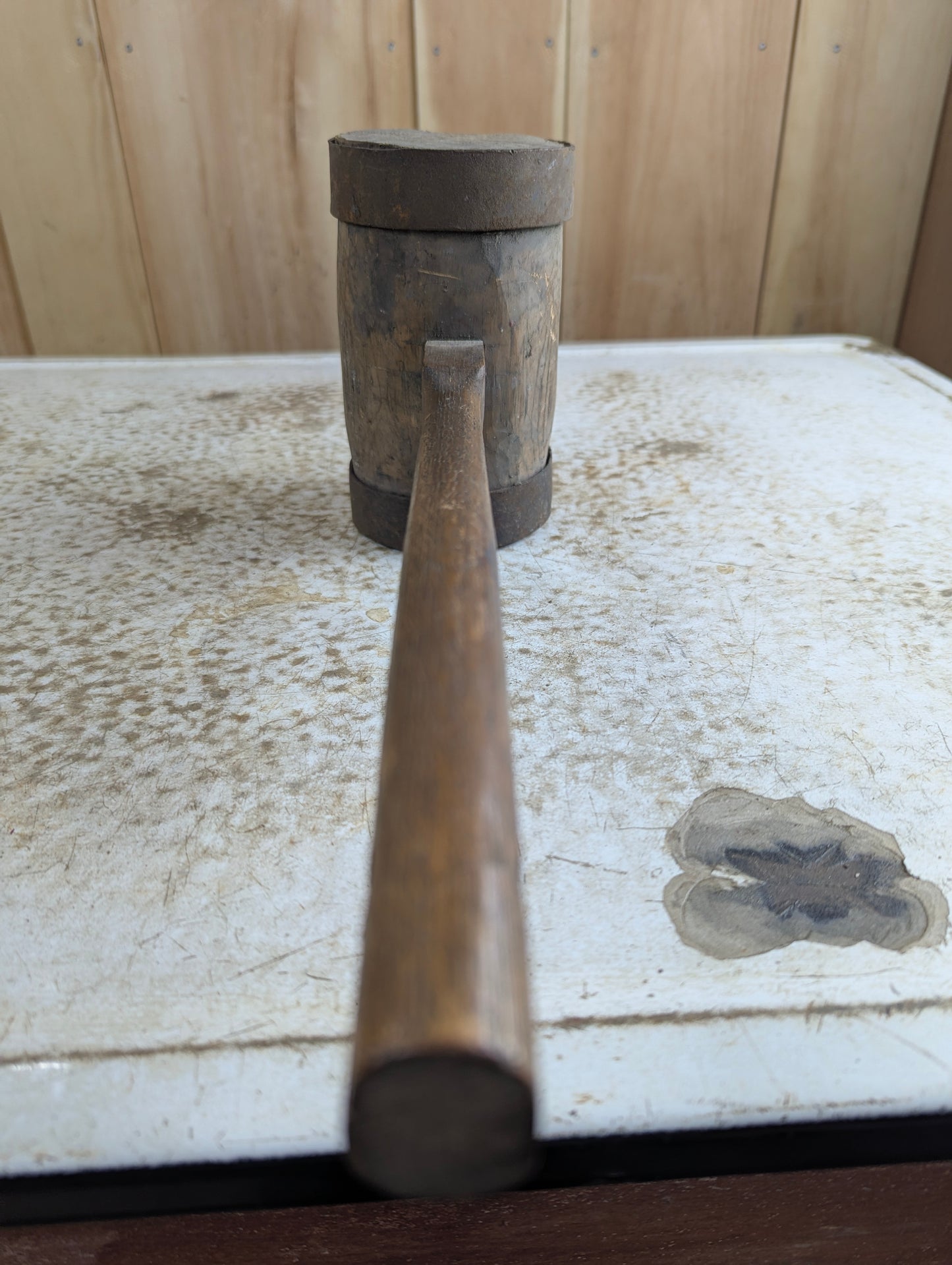 Rustic Primitive Reinforced Wood Mallet