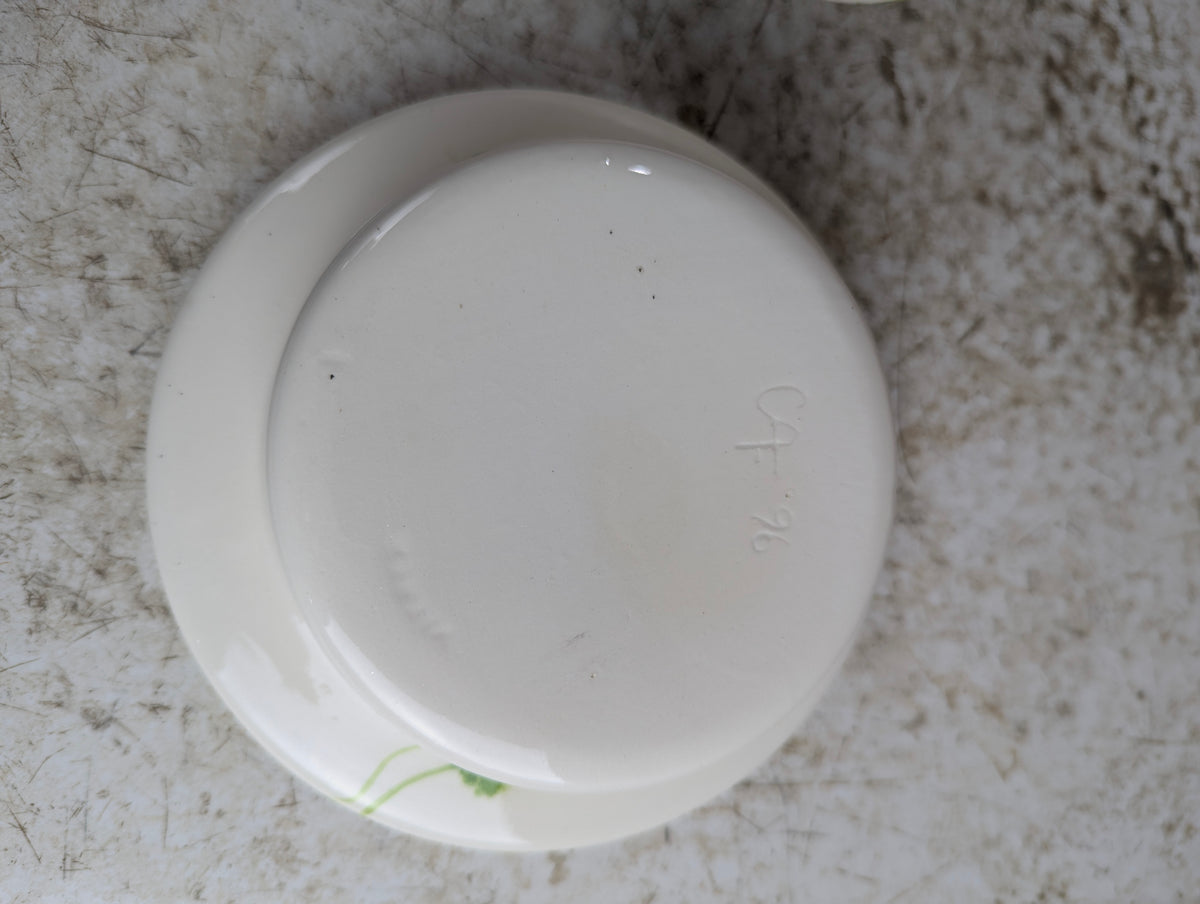 Round Ivy Pattern Ceramic Covered Butter Dish - view 3