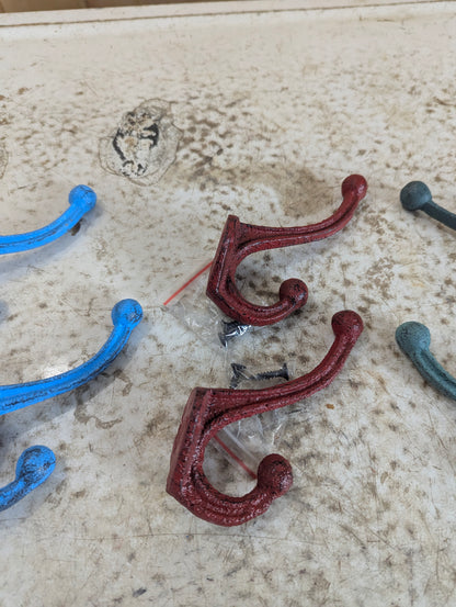 Rustic, Decorative, Cast Iron, Wall Mounted Coat Hooks - view 4