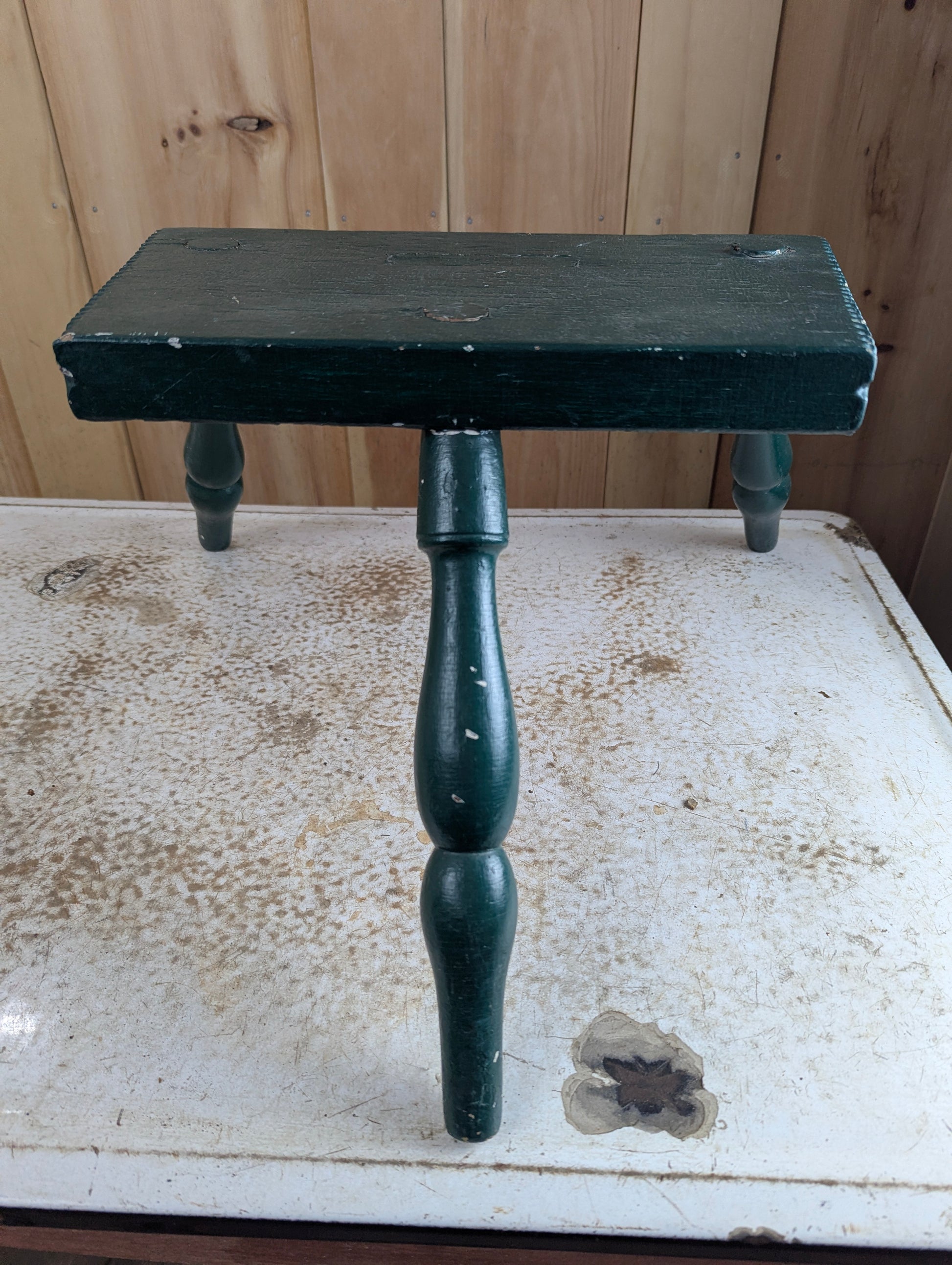 Rustic Primitive 3-Legged Wood Stool - view 3