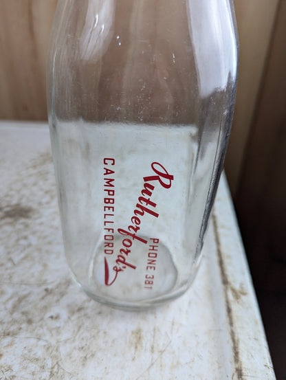 Rutherford's Dairy Campbellford Quart Milk Bottle - view 3