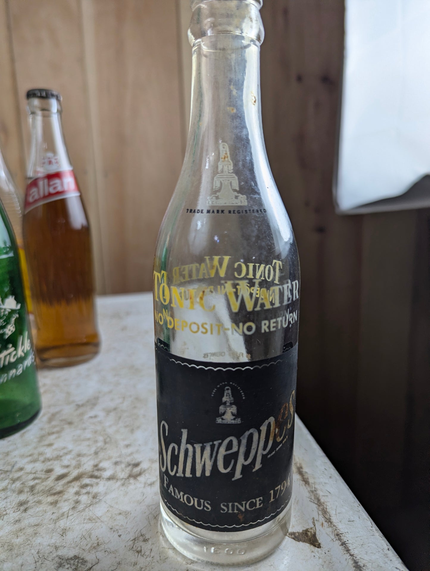 Schweppes Tonic Water Black ACL label Soda Bottle
