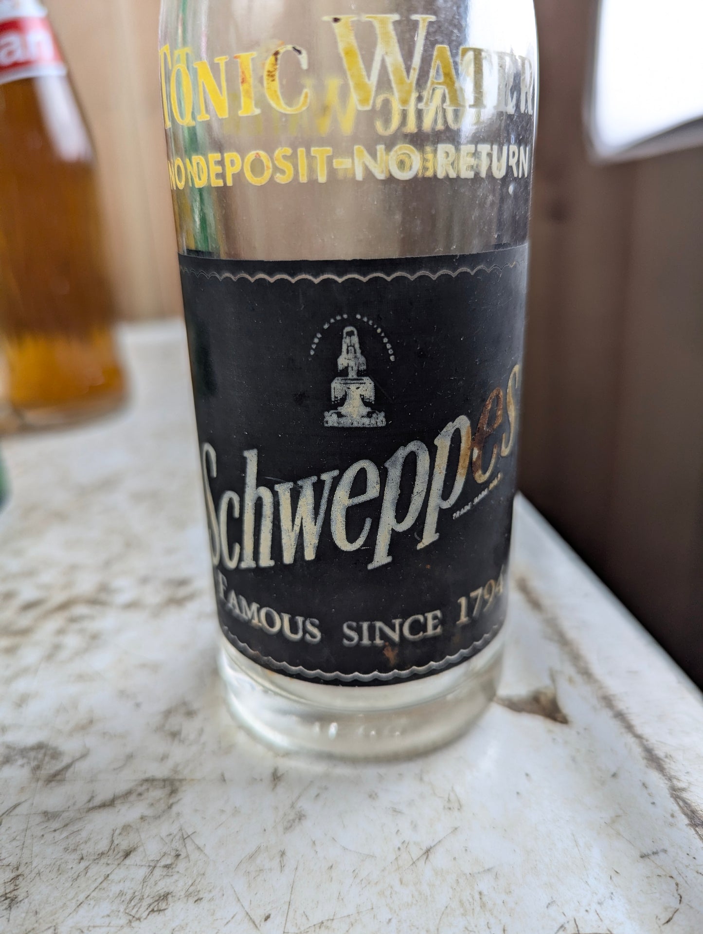 Schweppes Tonic Water Black ACL label Soda Bottle - view 2