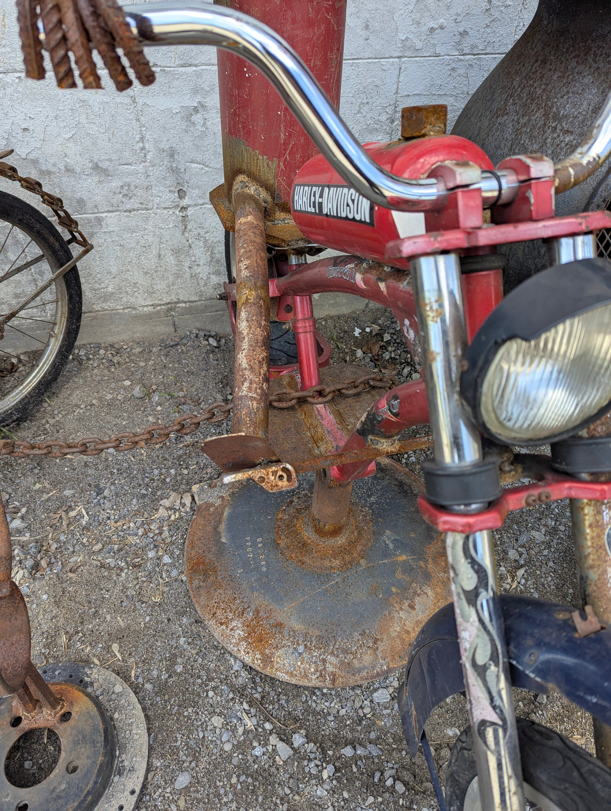 Scrap Art Bearded Man Riding Motorcycle - view 2