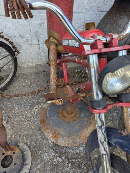Scrap Art Bearded Man Riding Motorcycle - view 2