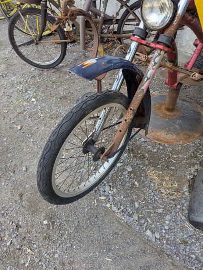 Scrap Art Bearded Man Riding Motorcycle - view 4
