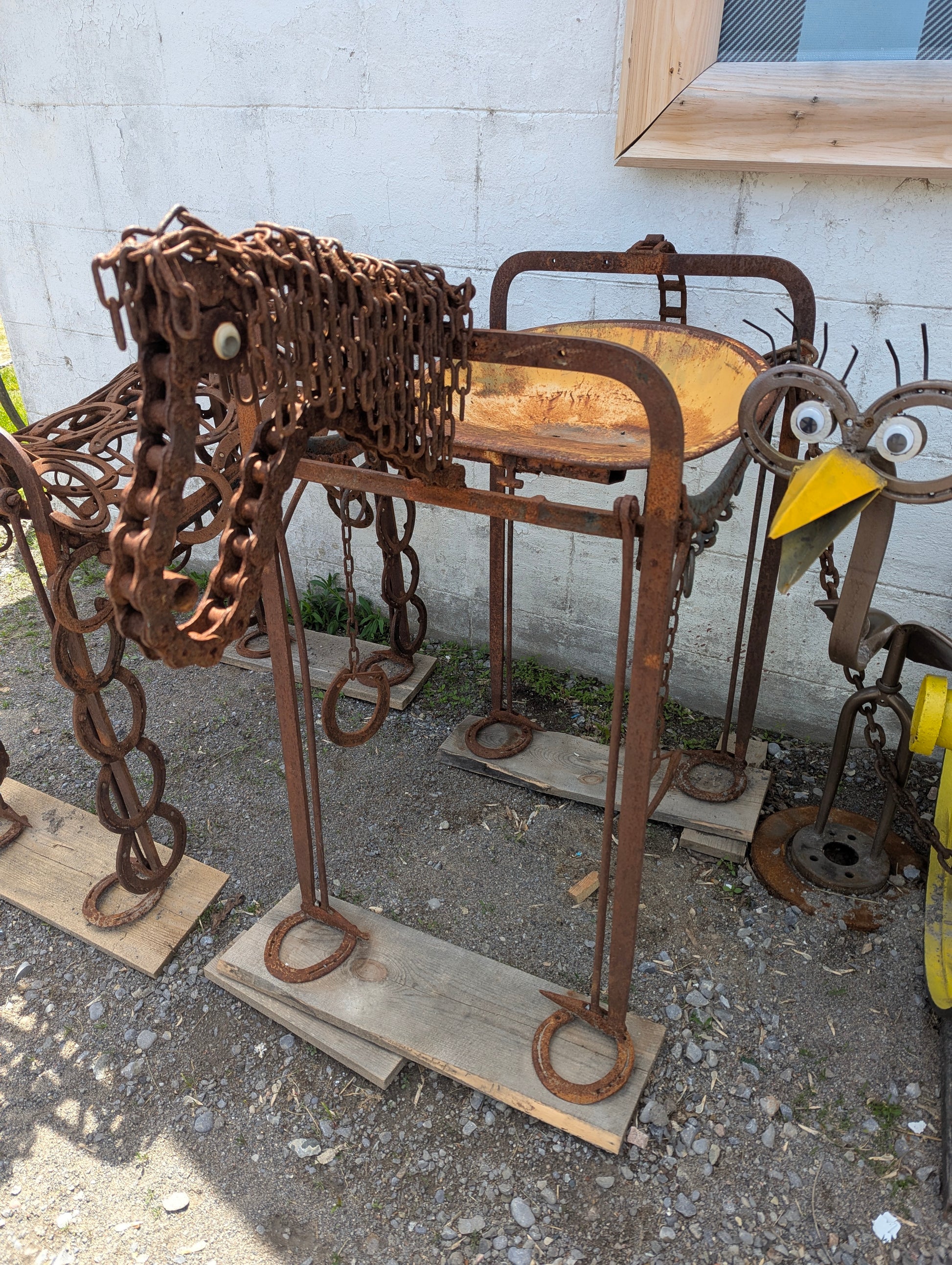 Scrap Art Horse with Tractor Seat