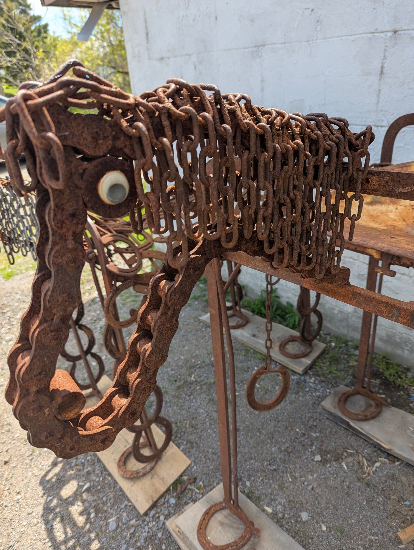 Scrap Art Horse with Tractor Seat - view 2