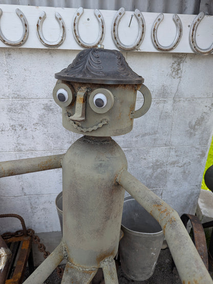 Scrap Art Man on Bicycle - view 3