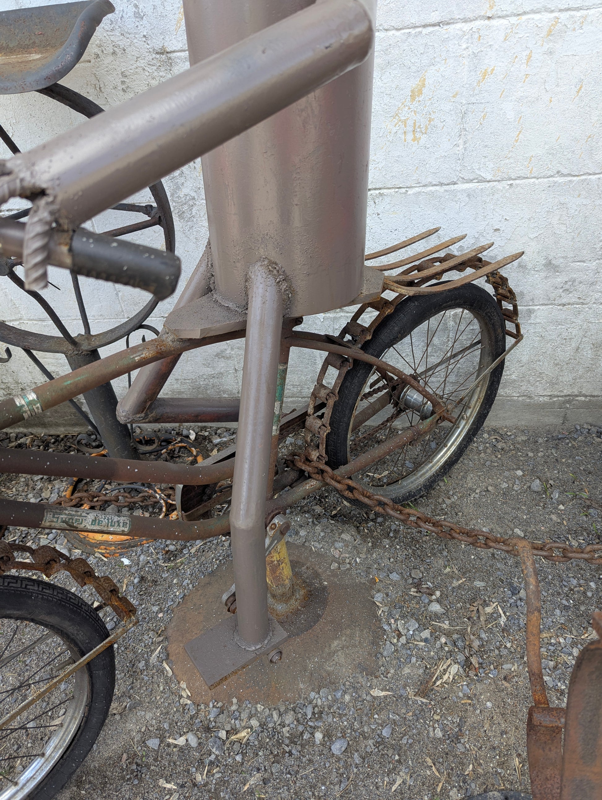 Scrap Art Man Riding Bicycle - view 2