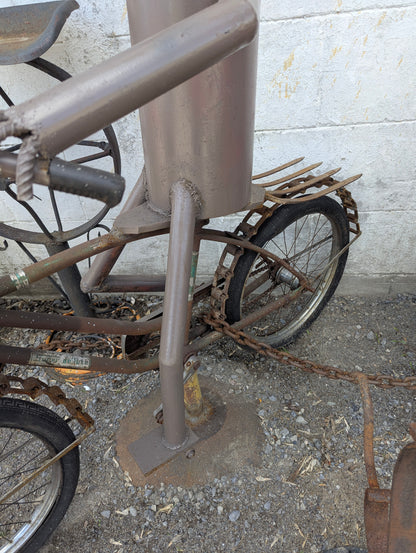 Scrap Art Man Riding Bicycle - view 2
