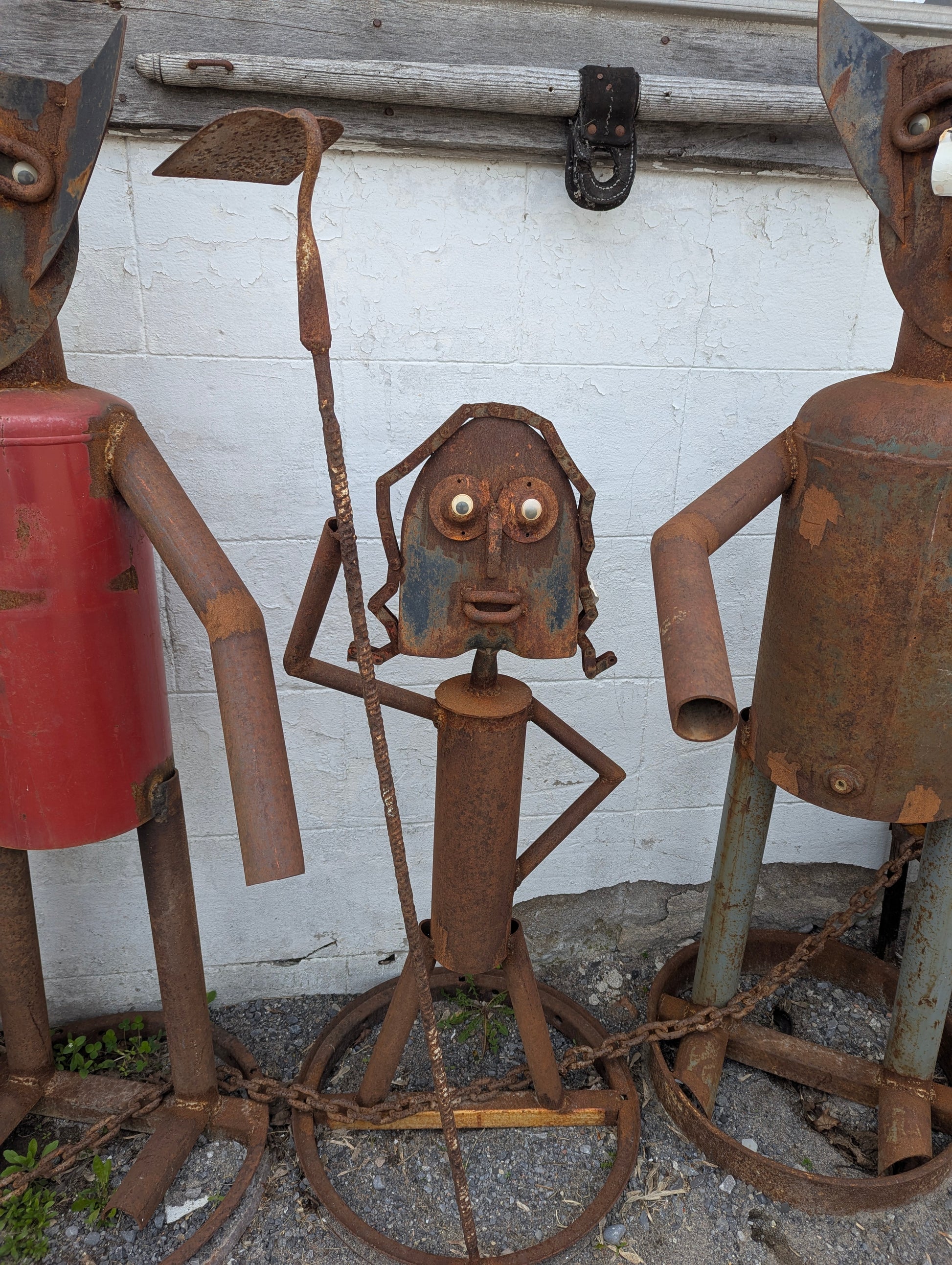 Scrap Art Man with Hoe