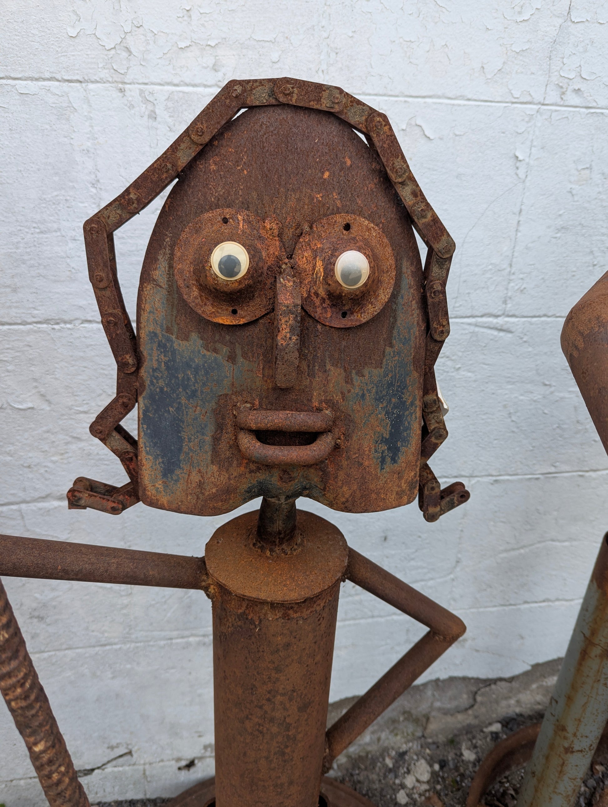 Scrap Art Man with Hoe - view 2
