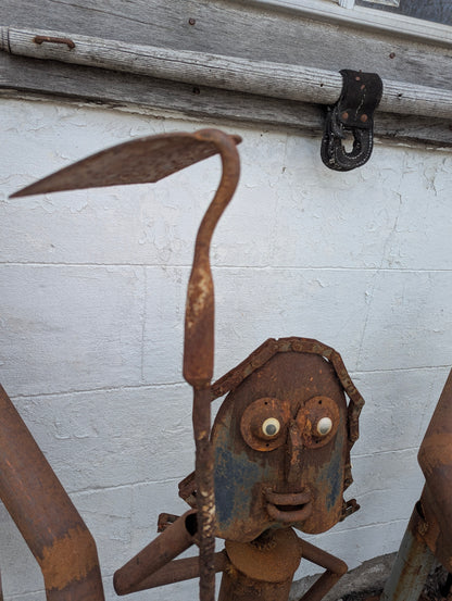 Scrap Art Man with Hoe - view 3